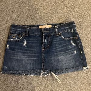 Blue Jean distressed Hollister mini skirt size 0